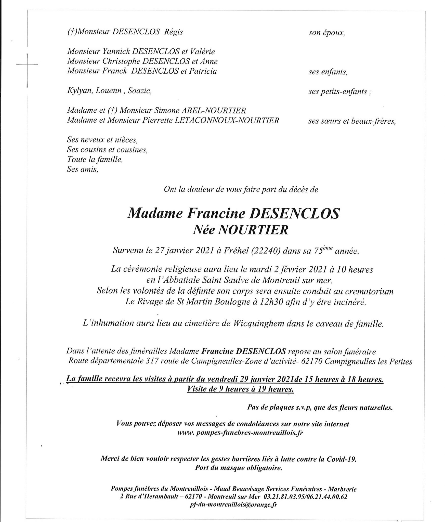 Avis De Décès Pompes Funèbres Delattre La Bassée